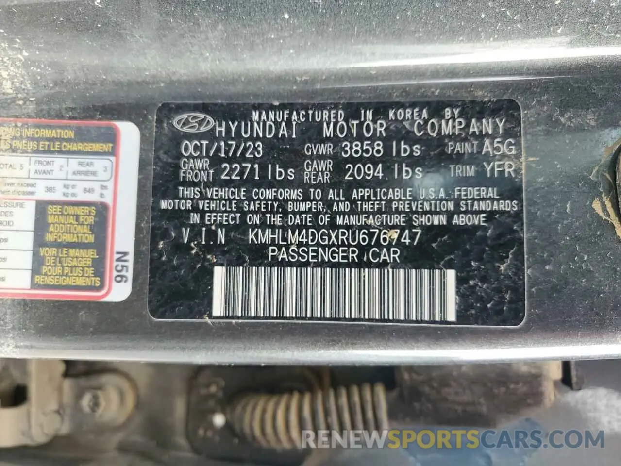 12 Photograph of a damaged car KMHLM4DGXRU676747 HYUNDAI ELANTRA 2024