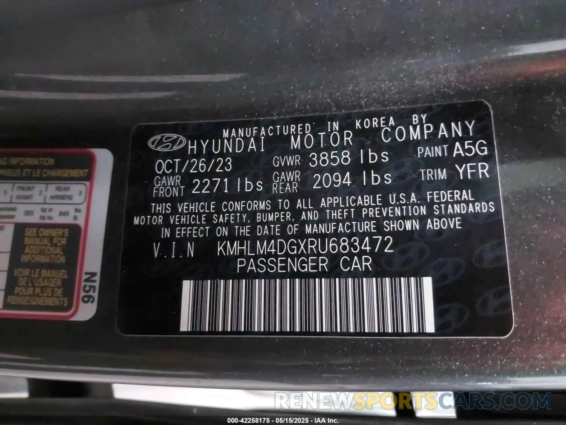9 Photograph of a damaged car KMHLM4DGXRU683472 HYUNDAI ELANTRA 2024