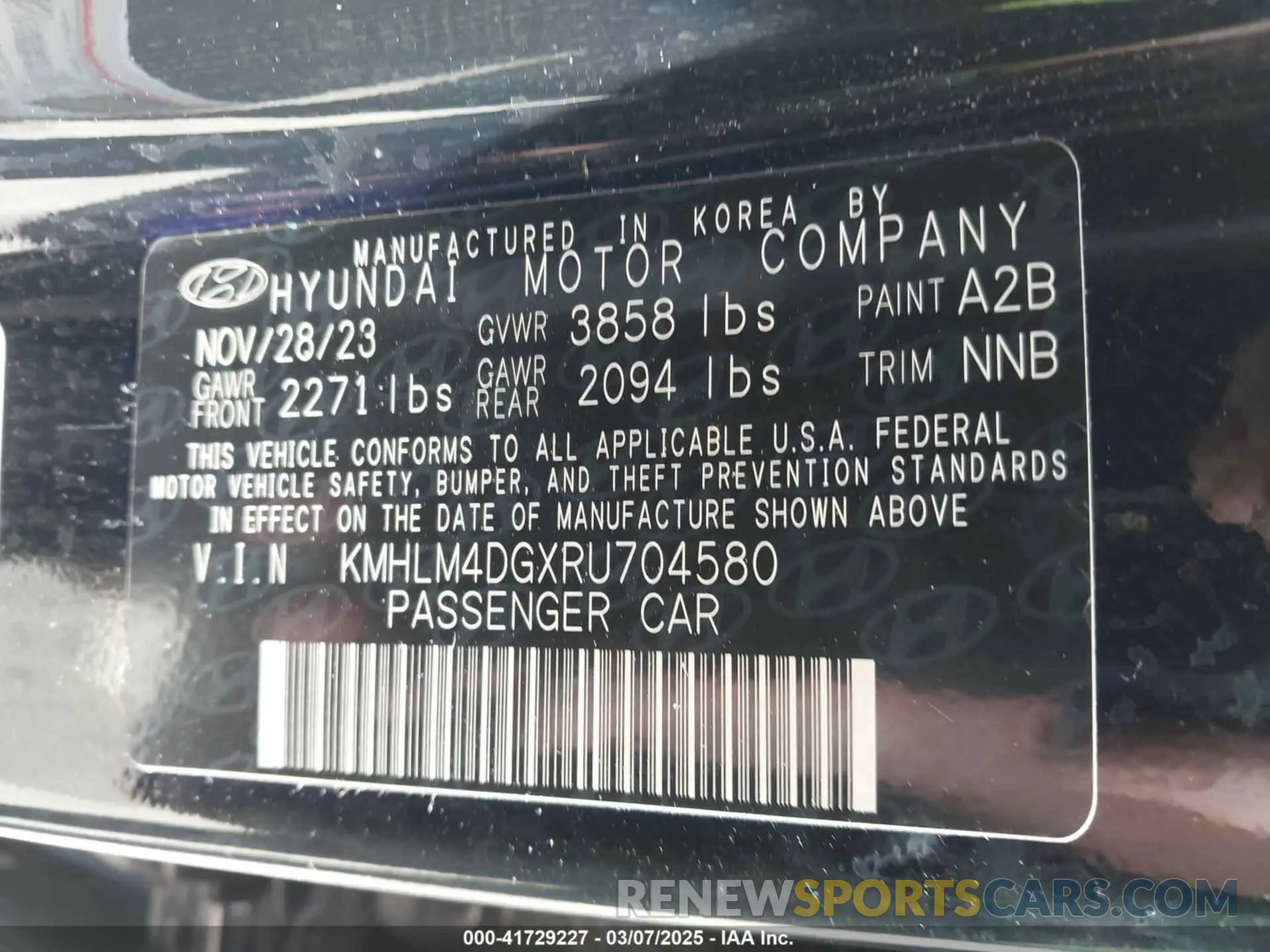 9 Photograph of a damaged car KMHLM4DGXRU704580 HYUNDAI ELANTRA 2024