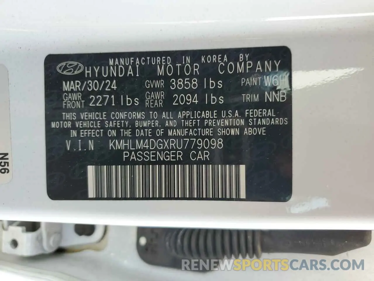 12 Photograph of a damaged car KMHLM4DGXRU779098 HYUNDAI ELANTRA 2024