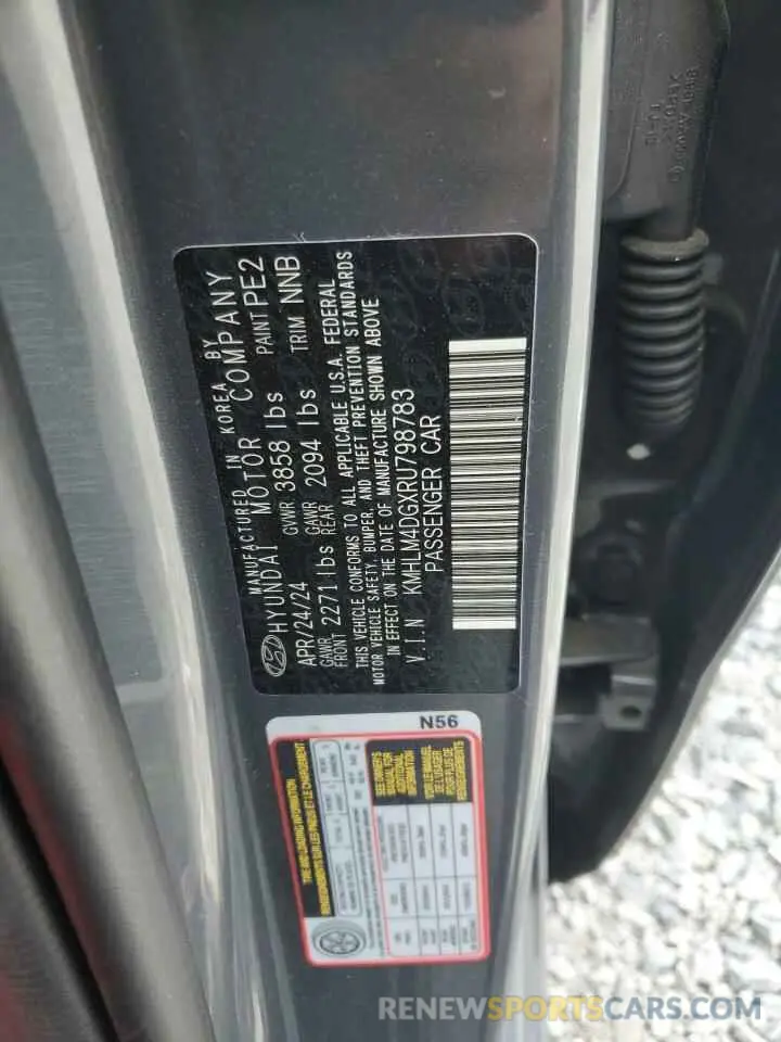 14 Фотография поврежденного автомобиля KMHLM4DGXRU798783 HYUNDAI ELANTRA 2024