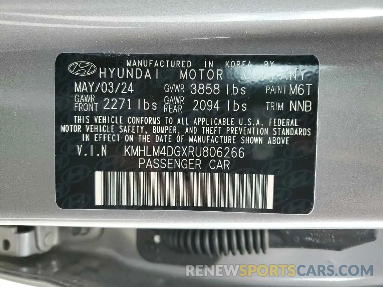 12 Фотография поврежденного автомобиля KMHLM4DGXRU806266 HYUNDAI ELANTRA 2024