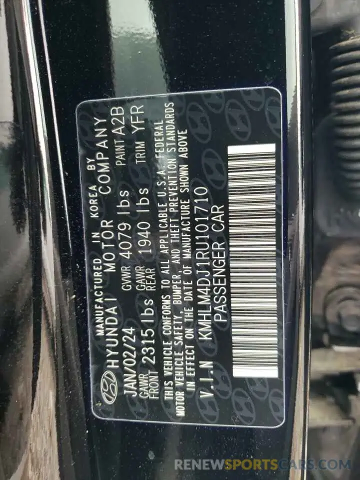 13 Фотография поврежденного автомобиля KMHLM4DJ1RU101710 HYUNDAI ELANTRA 2024