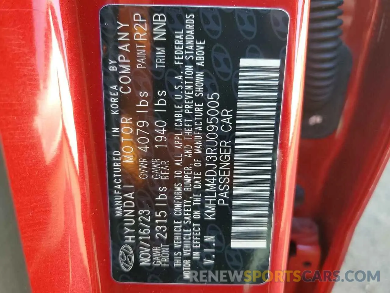 13 Photograph of a damaged car KMHLM4DJ3RU095005 HYUNDAI ELANTRA 2024