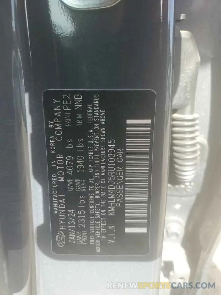 12 Фотография поврежденного автомобиля KMHLM4DJ5RU103945 HYUNDAI ELANTRA 2024