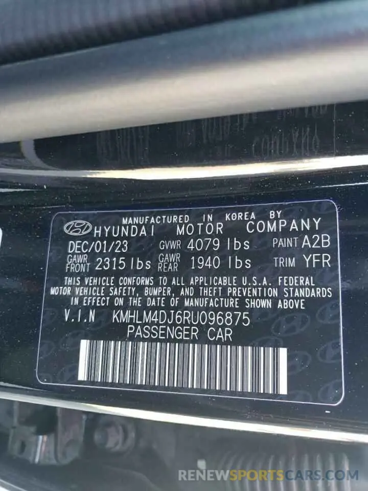 14 Photograph of a damaged car KMHLM4DJ6RU096875 HYUNDAI ELANTRA 2024