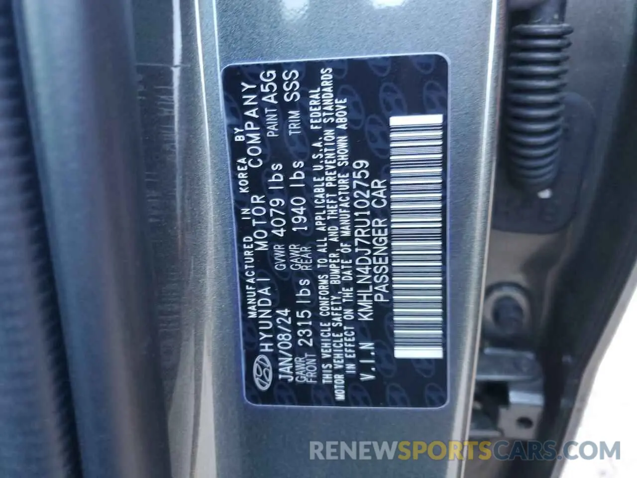 13 Photograph of a damaged car KMHLN4DJ7RU102759 HYUNDAI ELANTRA 2024