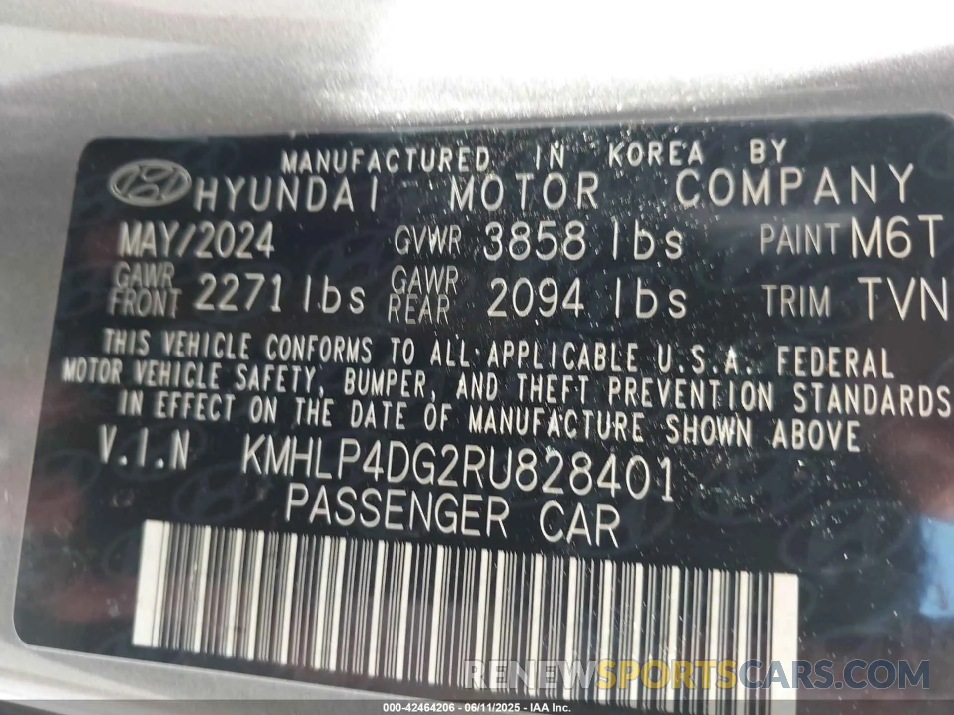 9 Photograph of a damaged car KMHLP4DG2RU828401 HYUNDAI ELANTRA 2024