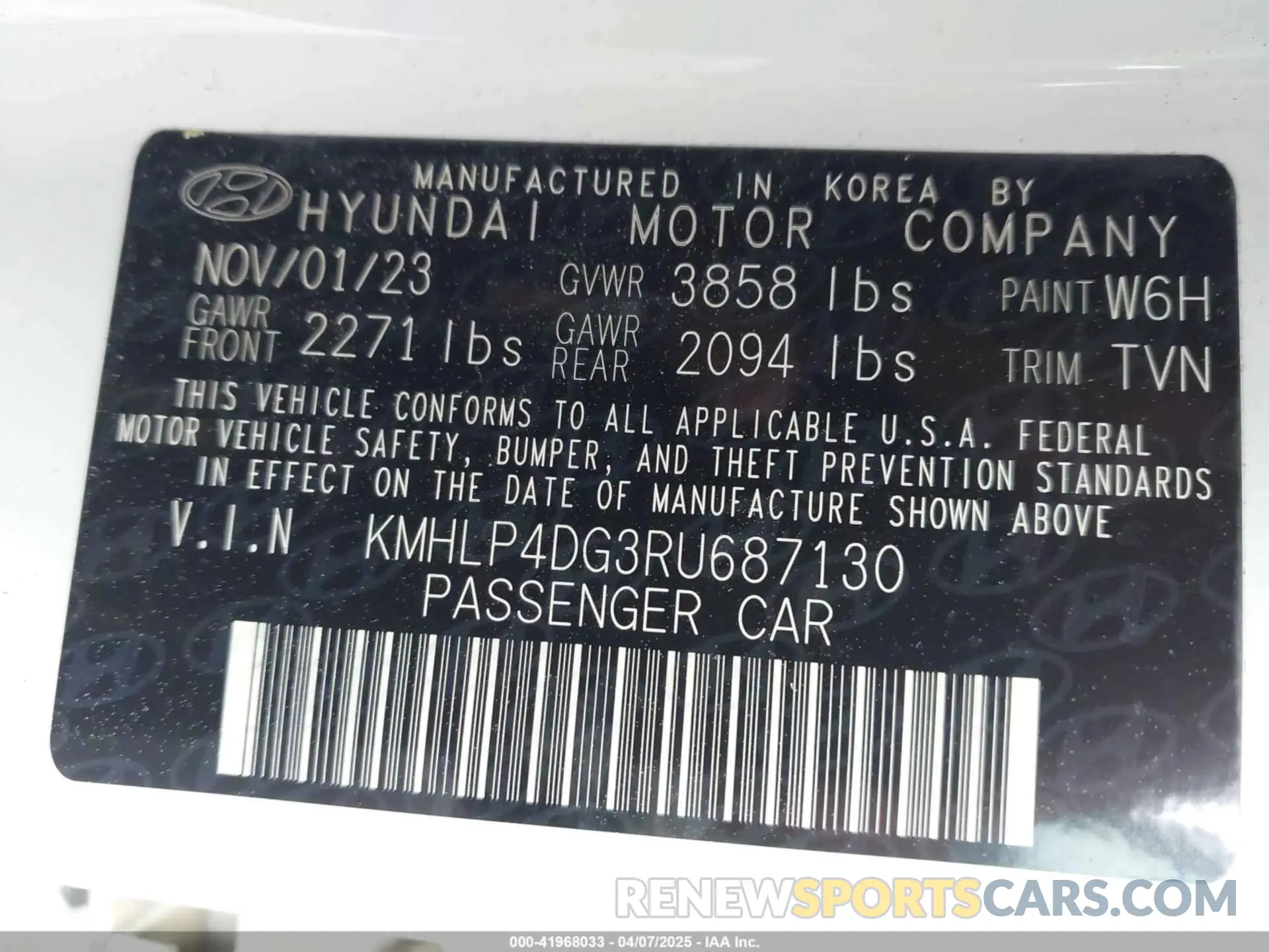 9 Photograph of a damaged car KMHLP4DG3RU687130 HYUNDAI ELANTRA 2024