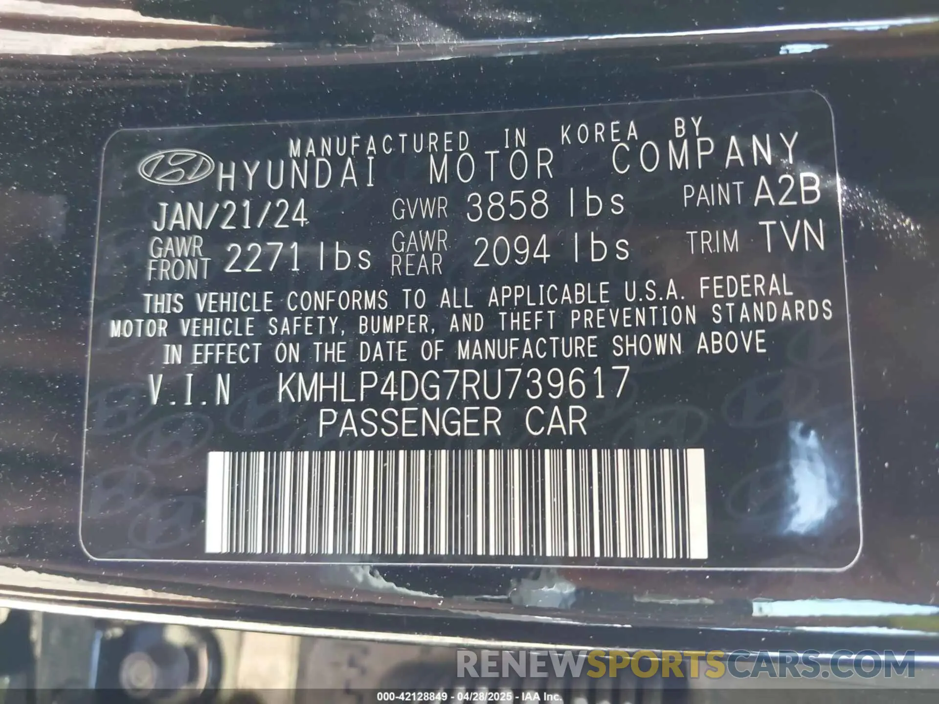 9 Фотография поврежденного автомобиля KMHLP4DG7RU739617 HYUNDAI ELANTRA 2024