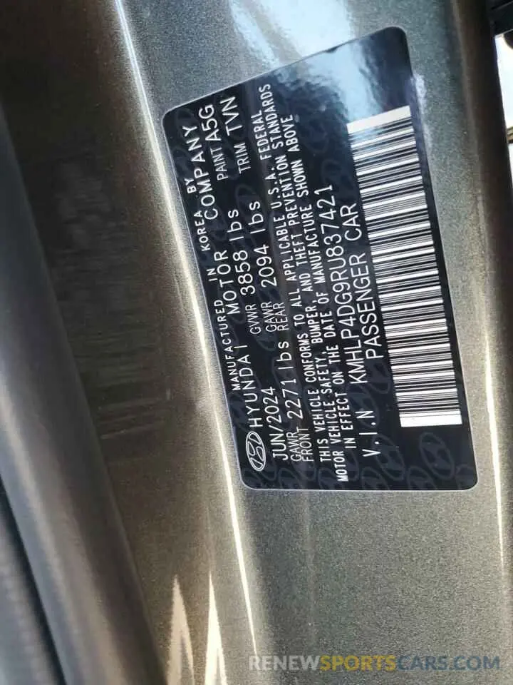 12 Фотография поврежденного автомобиля KMHLP4DG9RU837421 HYUNDAI ELANTRA 2024