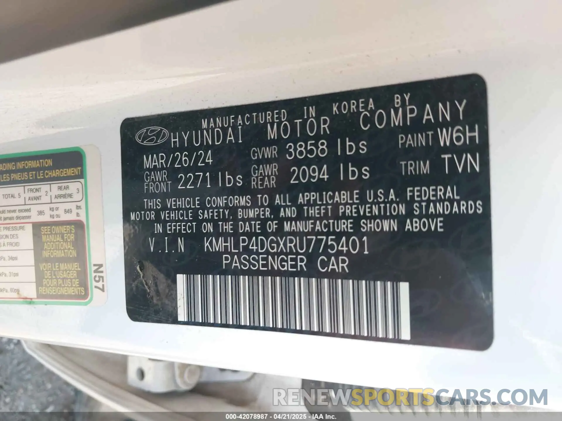 9 Фотография поврежденного автомобиля KMHLP4DGXRU775401 HYUNDAI ELANTRA 2024