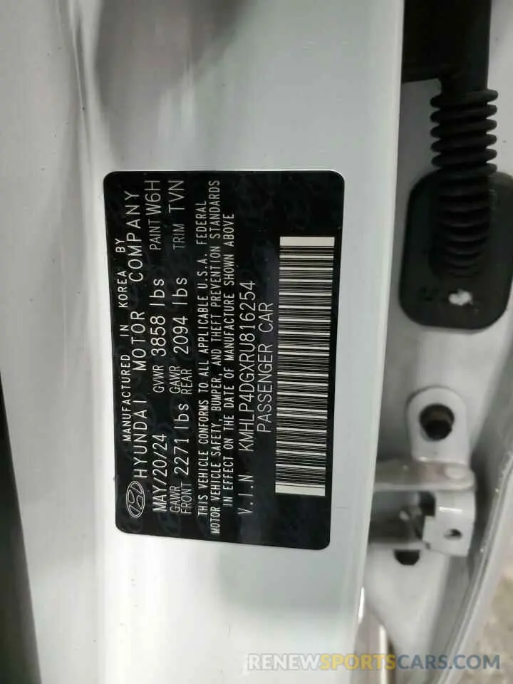 12 Фотография поврежденного автомобиля KMHLP4DGXRU816254 HYUNDAI ELANTRA 2024