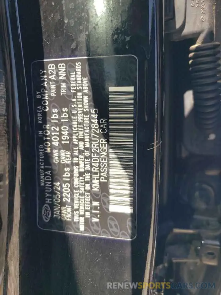13 Фотография поврежденного автомобиля KMHLR4DF2RU728445 HYUNDAI ELANTRA 2024
