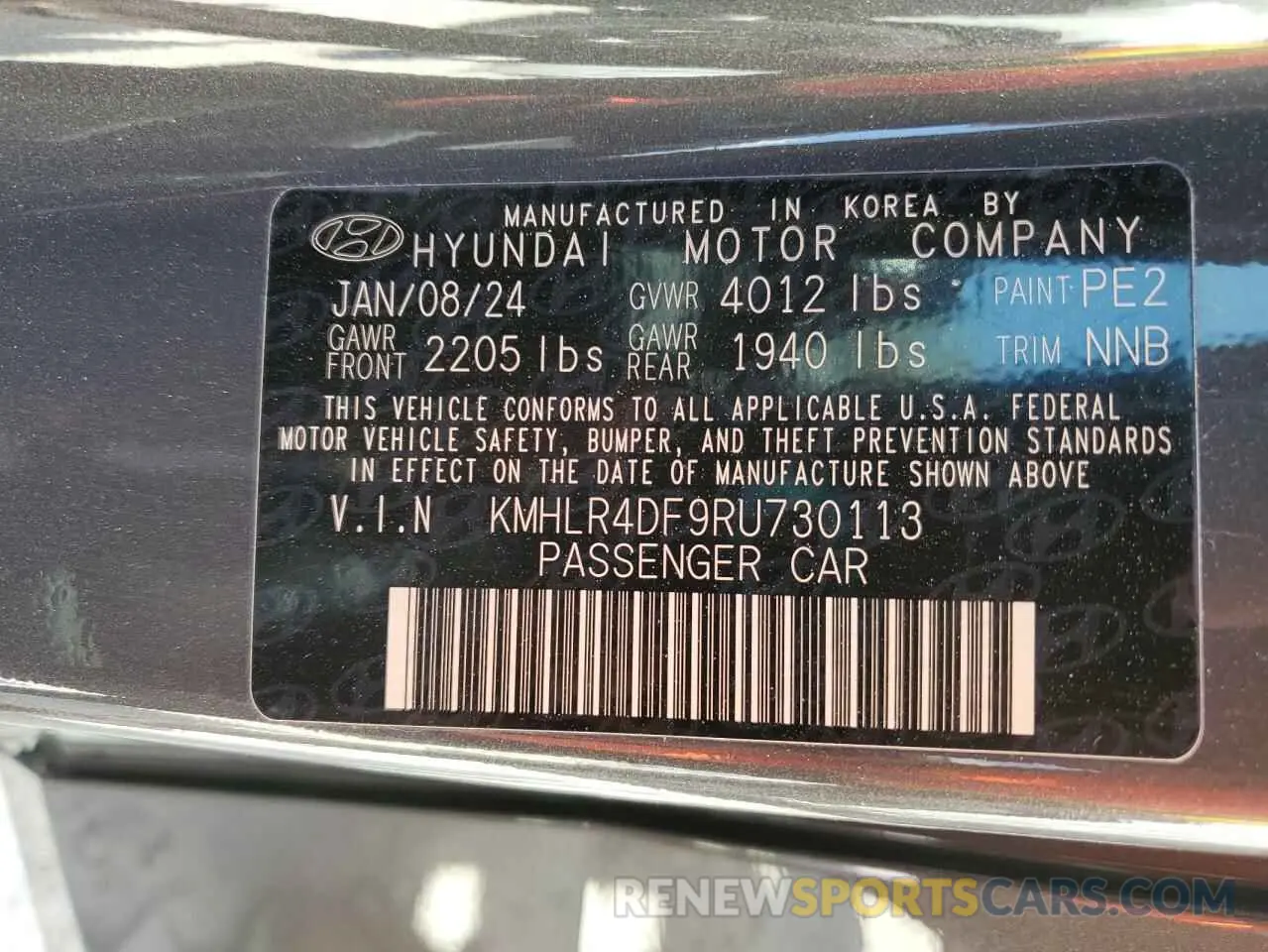 13 Photograph of a damaged car KMHLR4DF9RU730113 HYUNDAI ELANTRA 2024