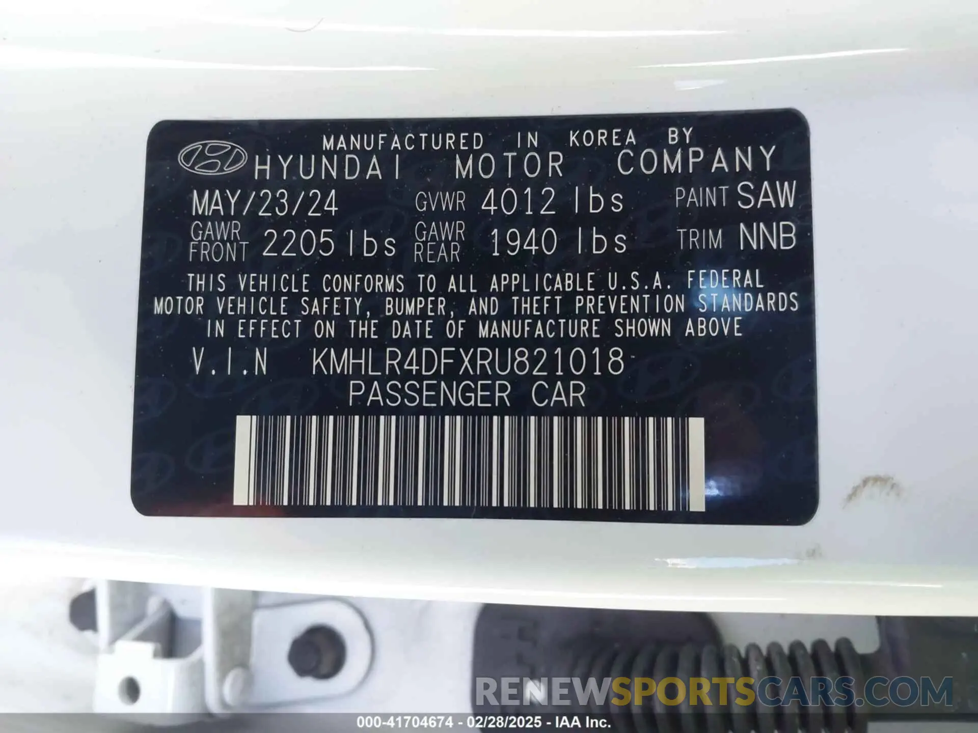 9 Фотография поврежденного автомобиля KMHLR4DFXRU821018 HYUNDAI ELANTRA 2024