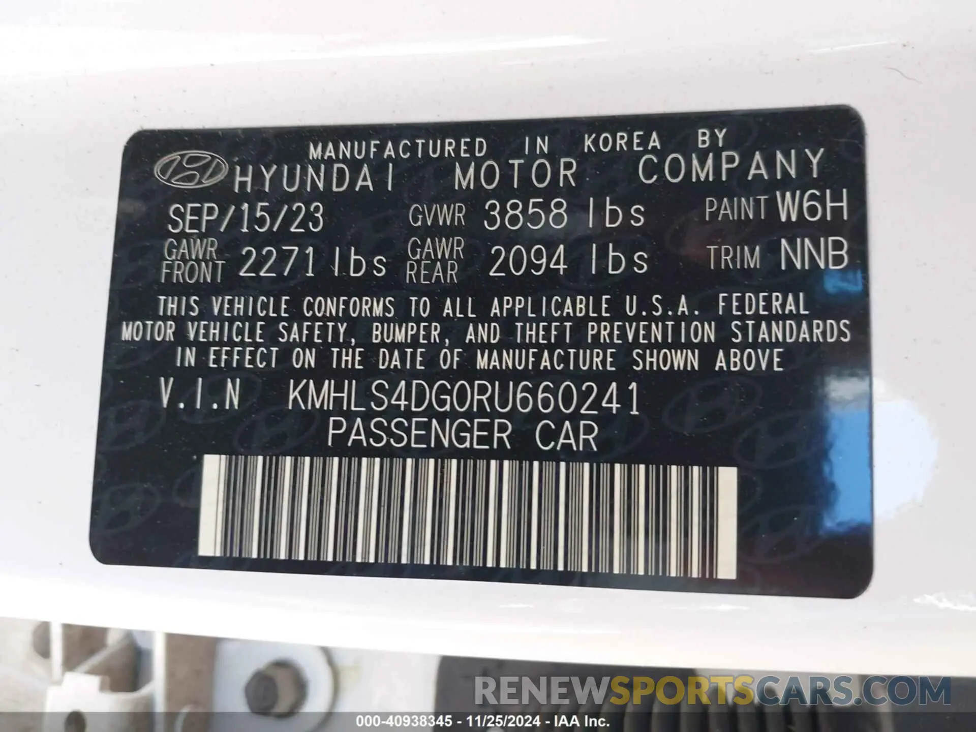 9 Фотография поврежденного автомобиля KMHLS4DG0RU660241 HYUNDAI ELANTRA 2024