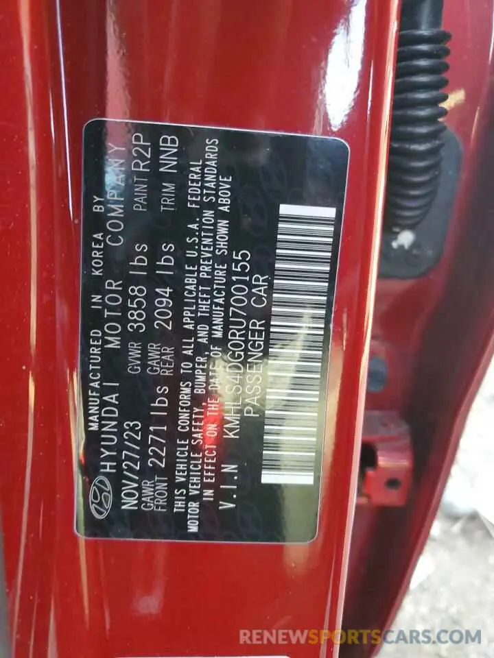 12 Фотография поврежденного автомобиля KMHLS4DG0RU700155 HYUNDAI ELANTRA 2024