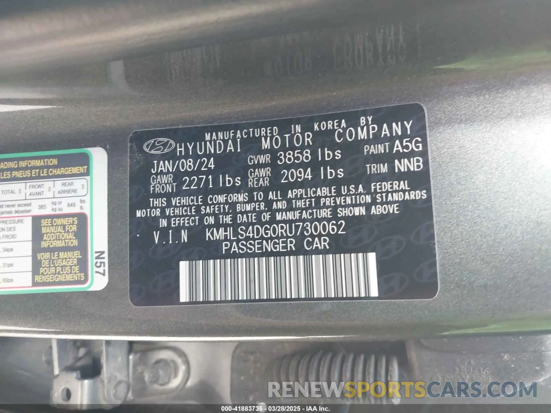 9 Фотография поврежденного автомобиля KMHLS4DG0RU730062 HYUNDAI ELANTRA 2024