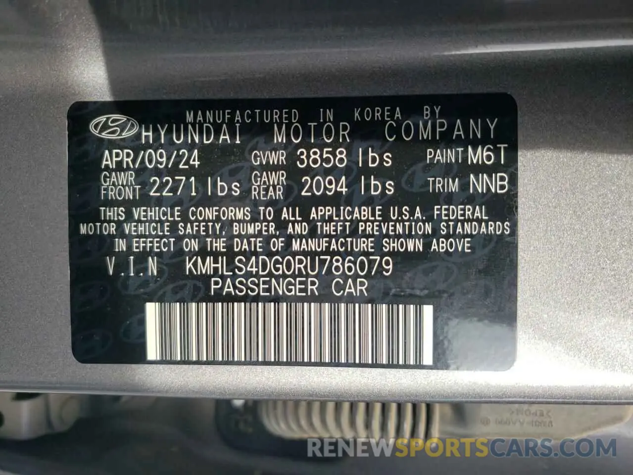 12 Фотография поврежденного автомобиля KMHLS4DG0RU786079 HYUNDAI ELANTRA 2024