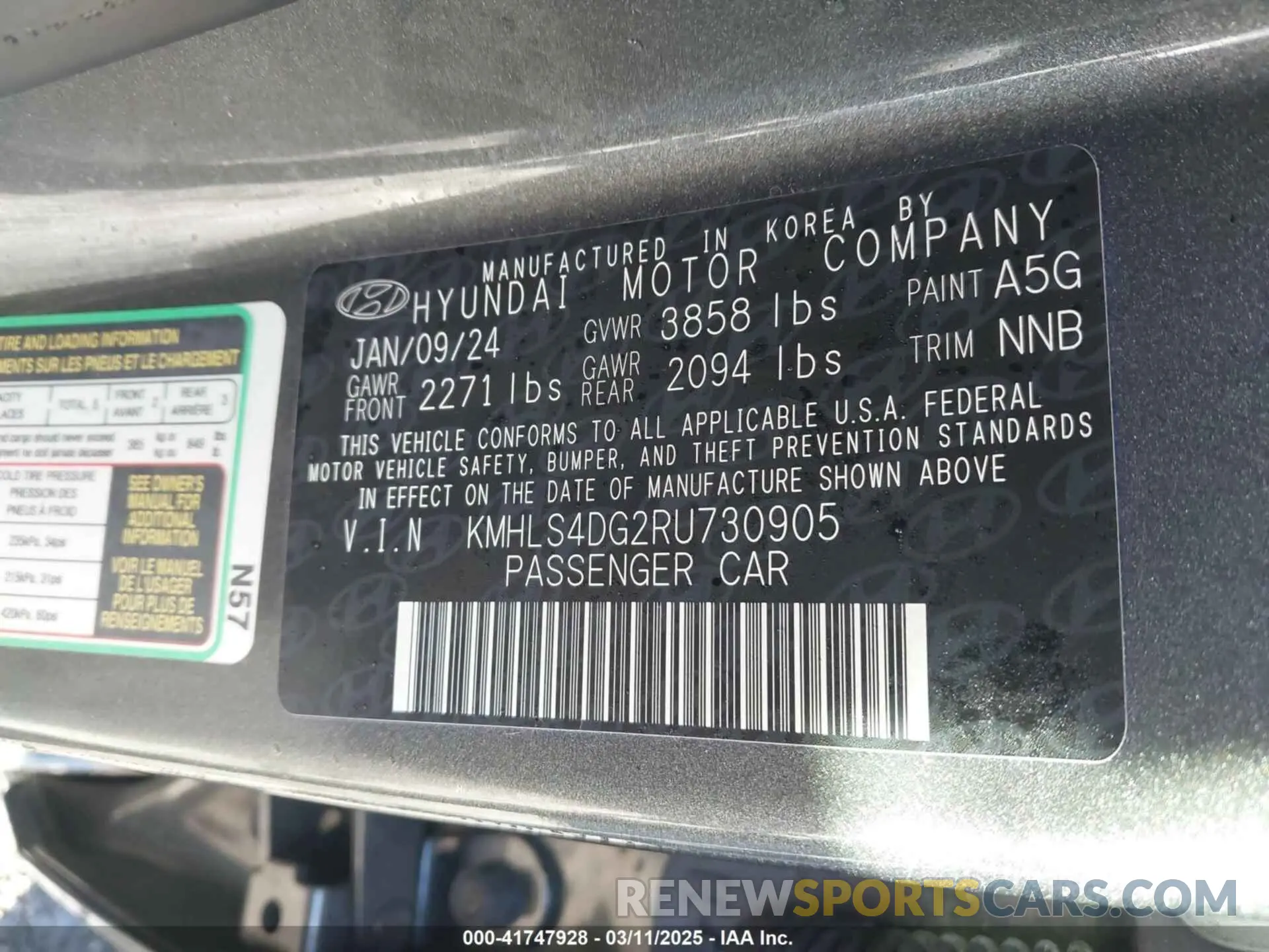 9 Photograph of a damaged car KMHLS4DG2RU730905 HYUNDAI ELANTRA 2024