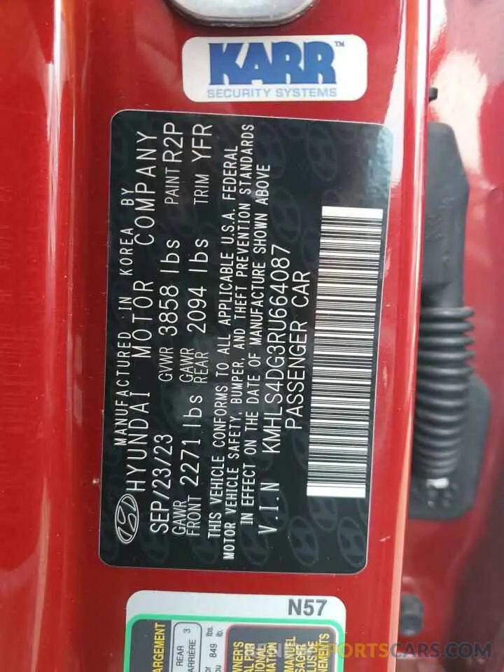 12 Фотография поврежденного автомобиля KMHLS4DG3RU664087 HYUNDAI ELANTRA 2024