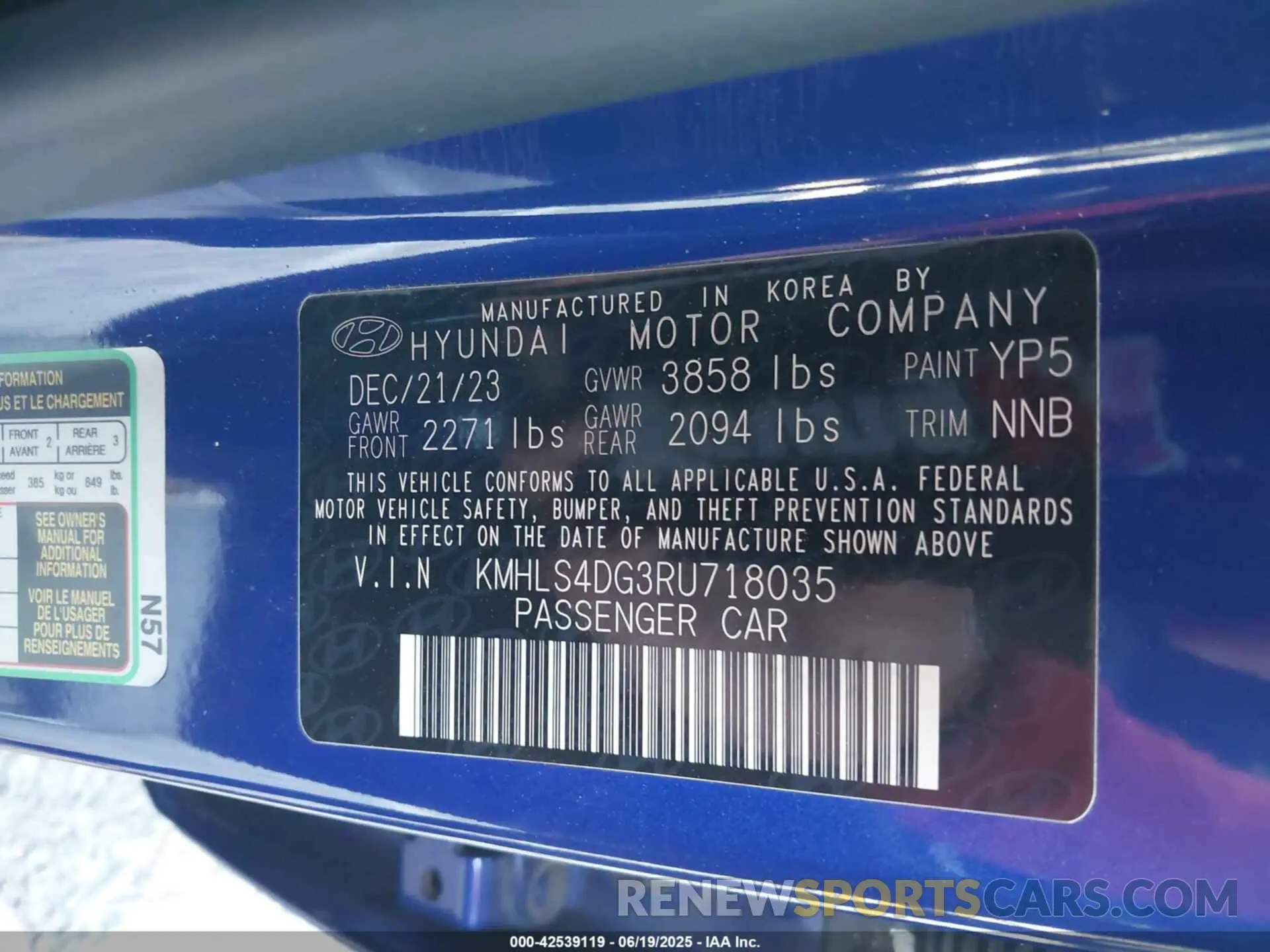 9 Photograph of a damaged car KMHLS4DG3RU718035 HYUNDAI ELANTRA 2024