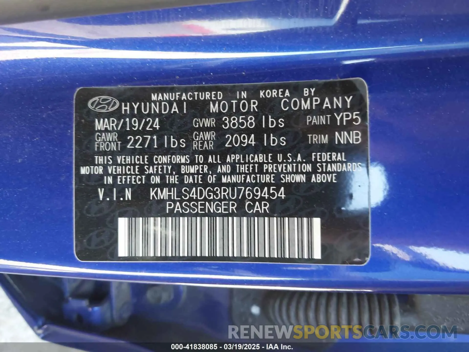 9 Photograph of a damaged car KMHLS4DG3RU769454 HYUNDAI ELANTRA 2024