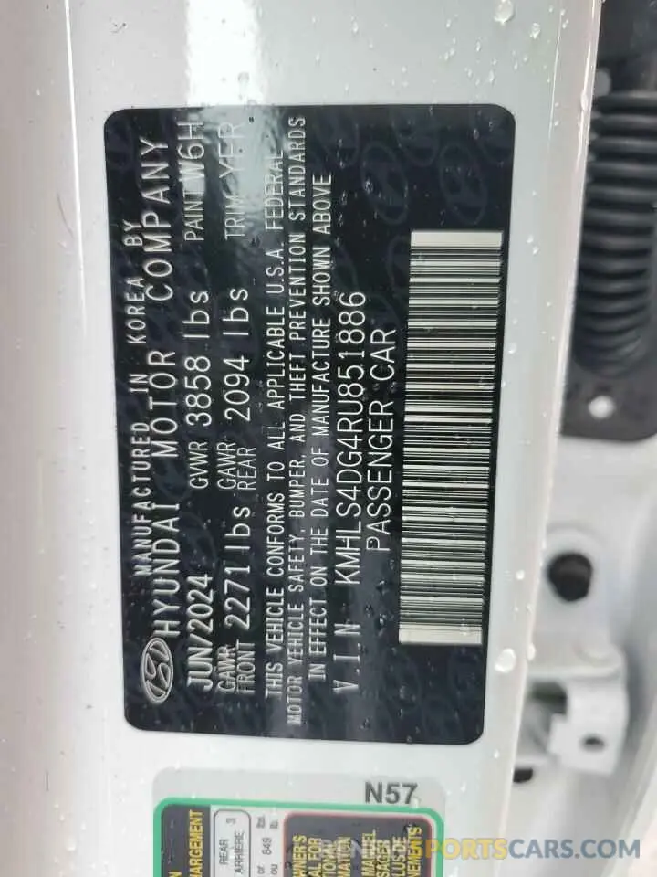12 Фотография поврежденного автомобиля KMHLS4DG4RU851886 HYUNDAI ELANTRA 2024
