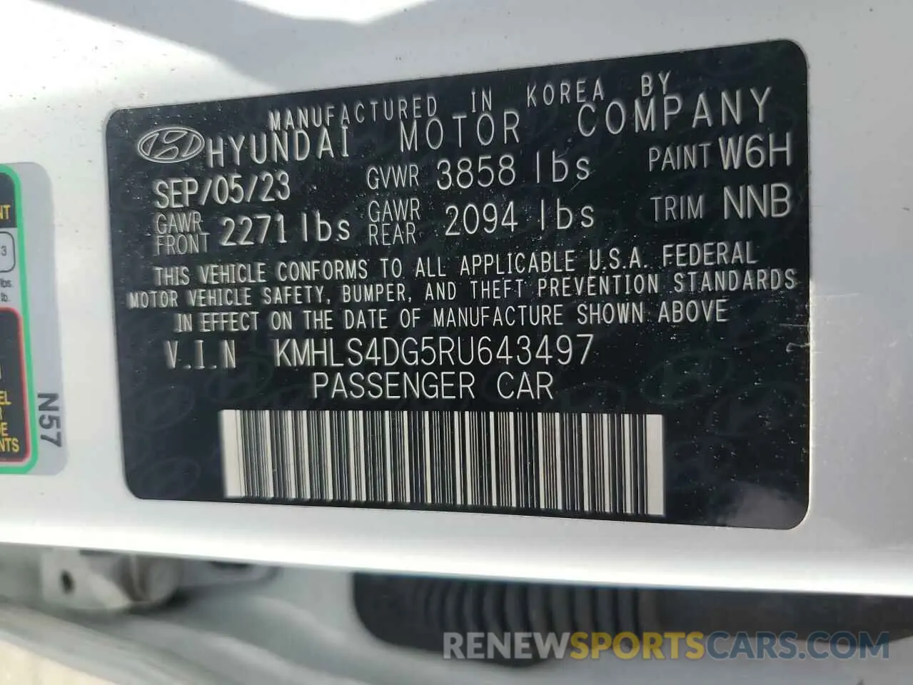 12 Photograph of a damaged car KMHLS4DG5RU643497 HYUNDAI ELANTRA 2024