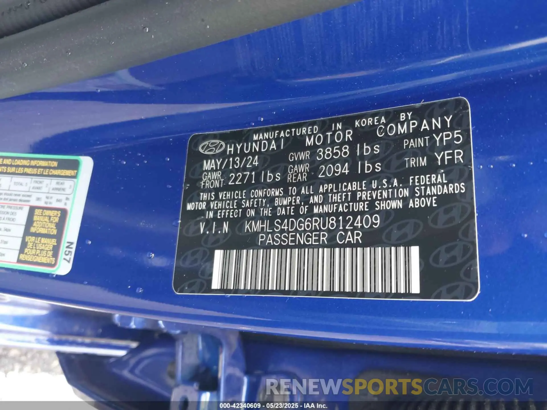 9 Photograph of a damaged car KMHLS4DG6RU812409 HYUNDAI ELANTRA 2024