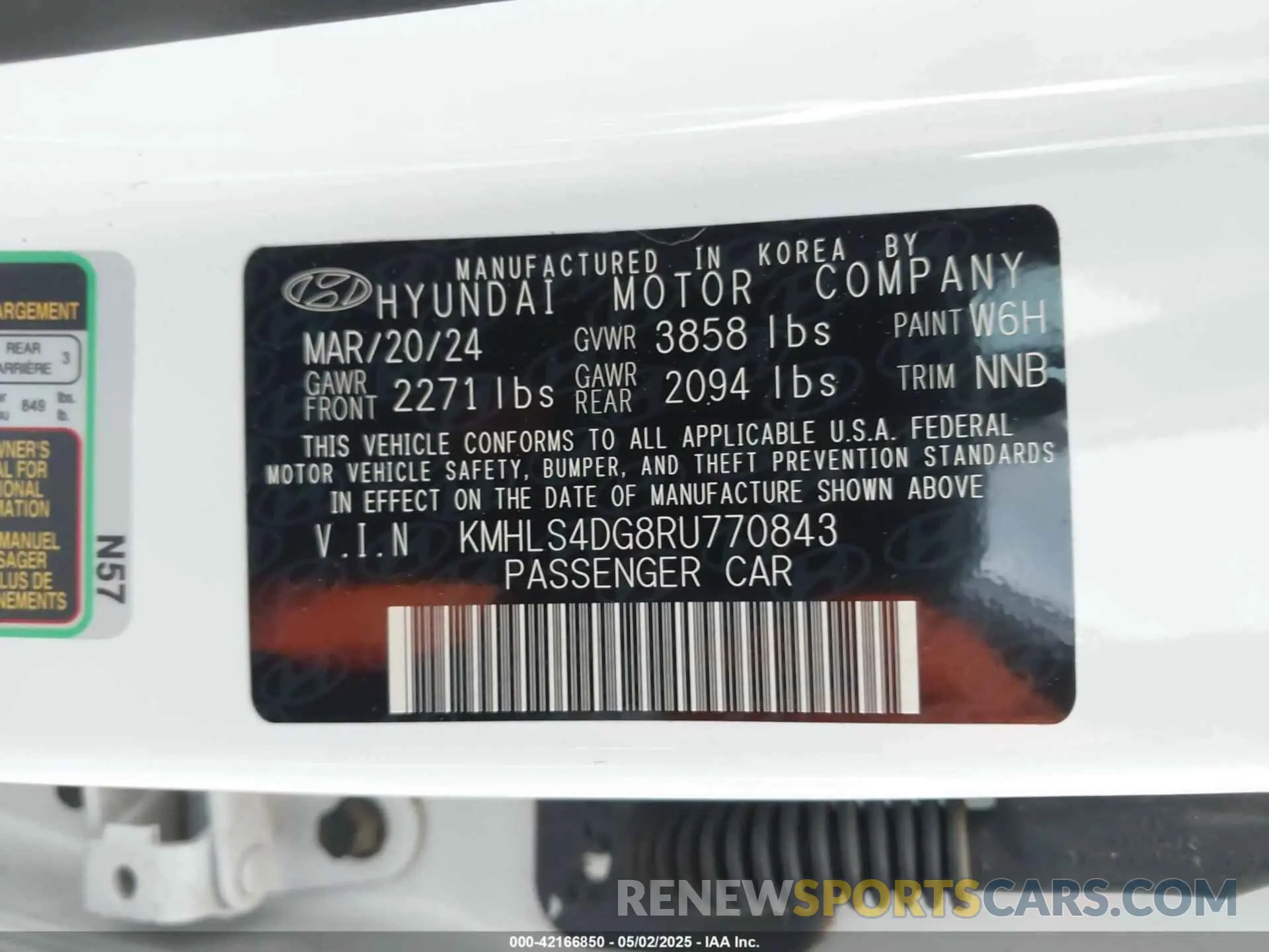 9 Photograph of a damaged car KMHLS4DG8RU770843 HYUNDAI ELANTRA 2024