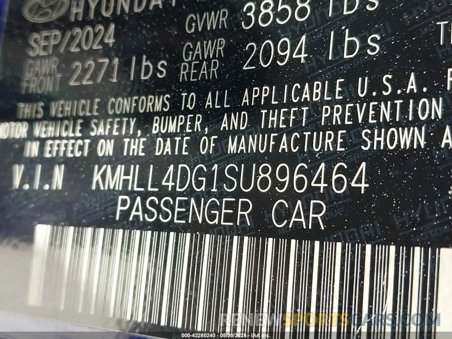 9 Photograph of a damaged car KMHLL4DG1SU896464 HYUNDAI ELANTRA 2025