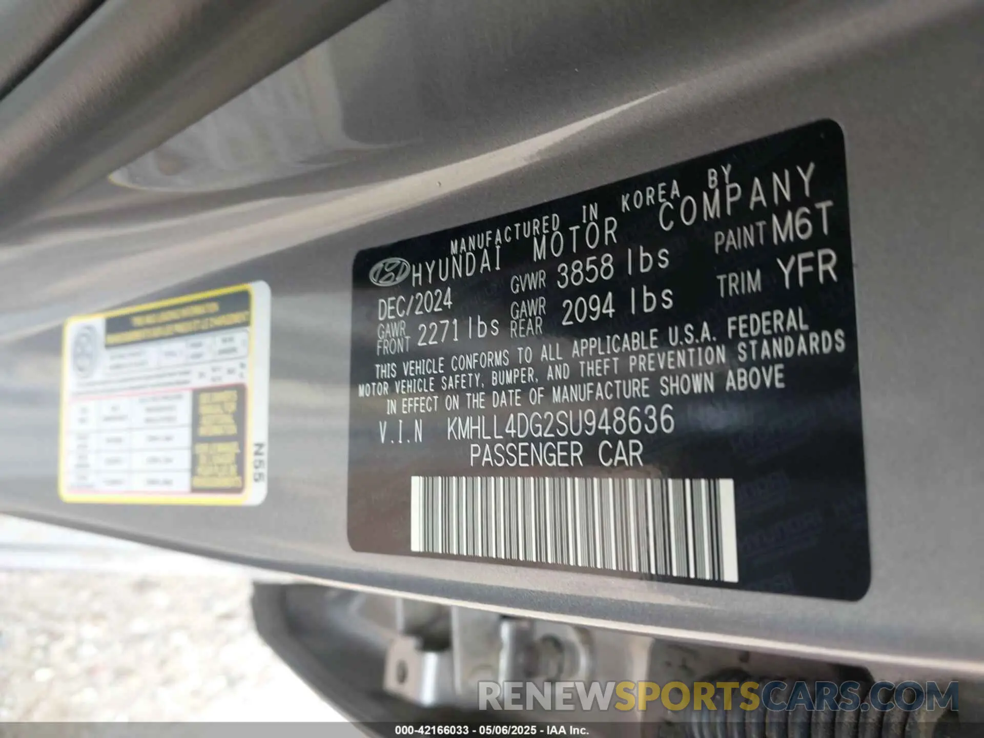 9 Фотография поврежденного автомобиля KMHLL4DG2SU948636 HYUNDAI ELANTRA 2025