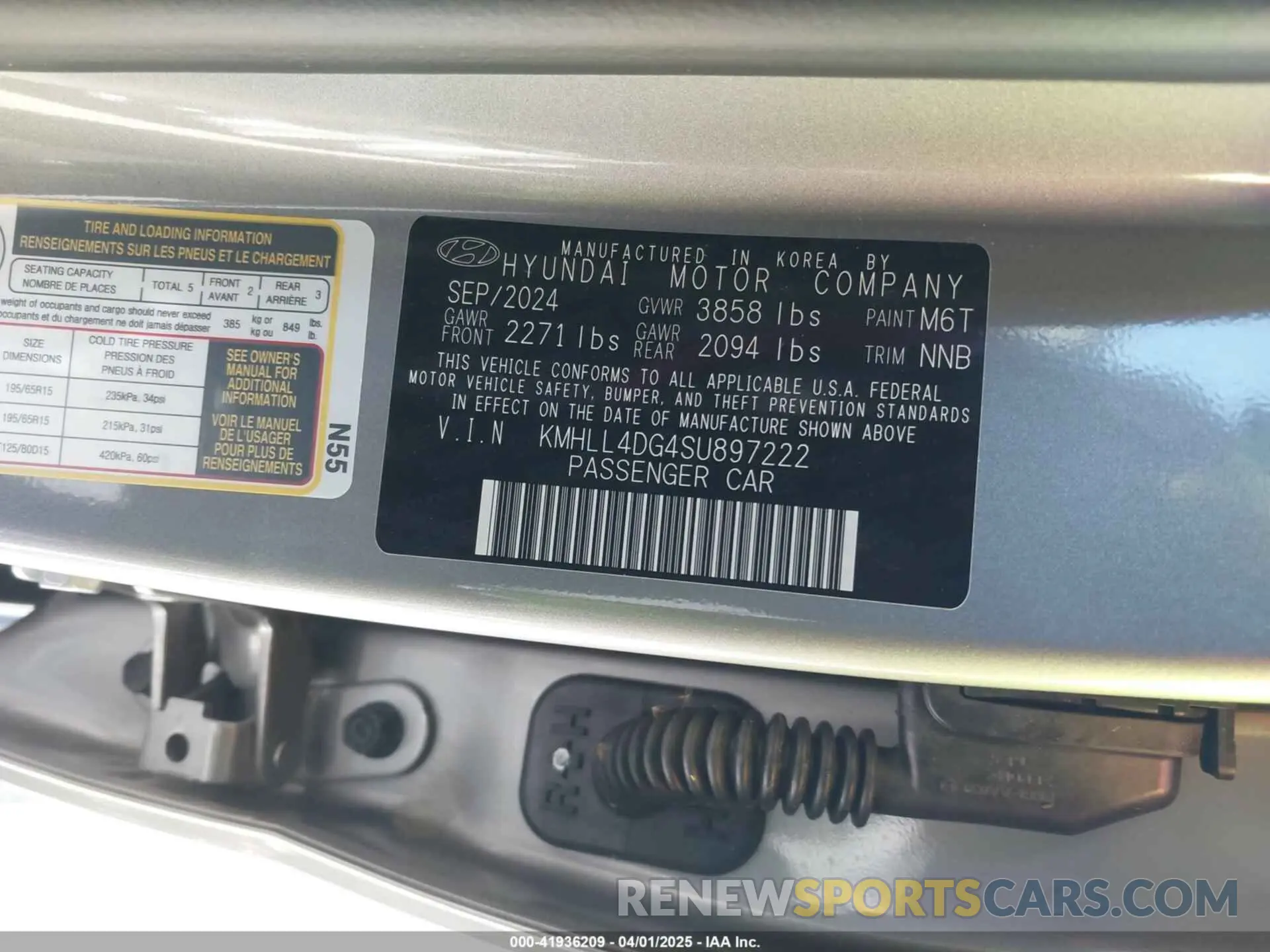 9 Photograph of a damaged car KMHLL4DG4SU897222 HYUNDAI ELANTRA 2025