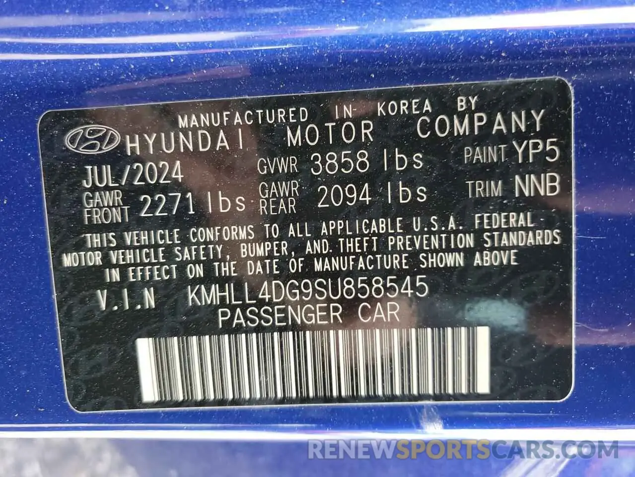 13 Фотография поврежденного автомобиля KMHLL4DG9SU858545 HYUNDAI ELANTRA 2025