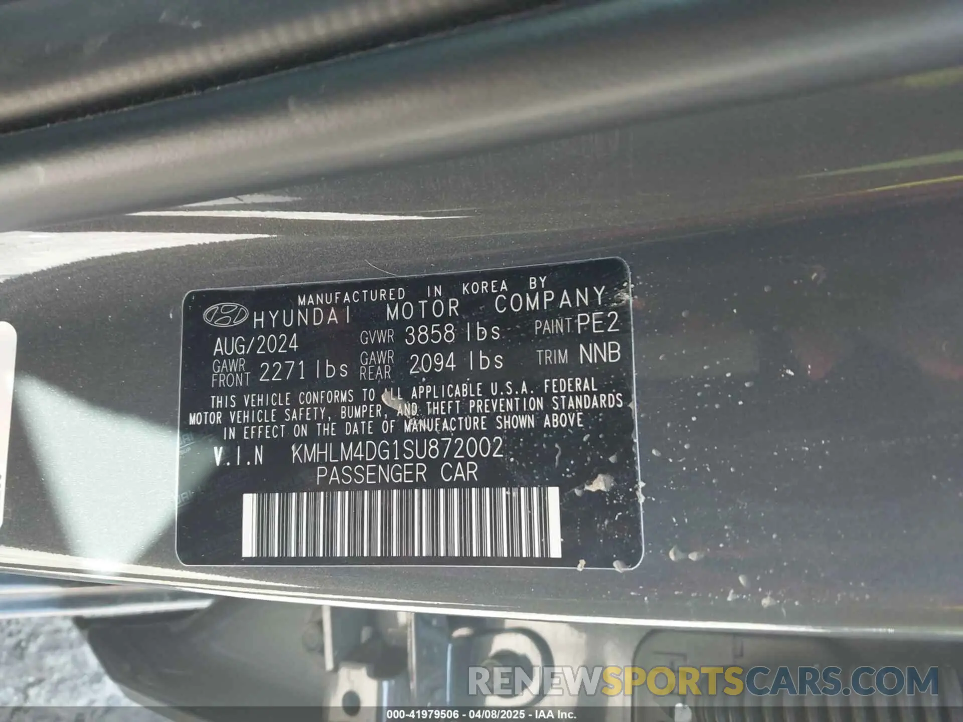 9 Фотография поврежденного автомобиля KMHLM4DG1SU872002 HYUNDAI ELANTRA 2025