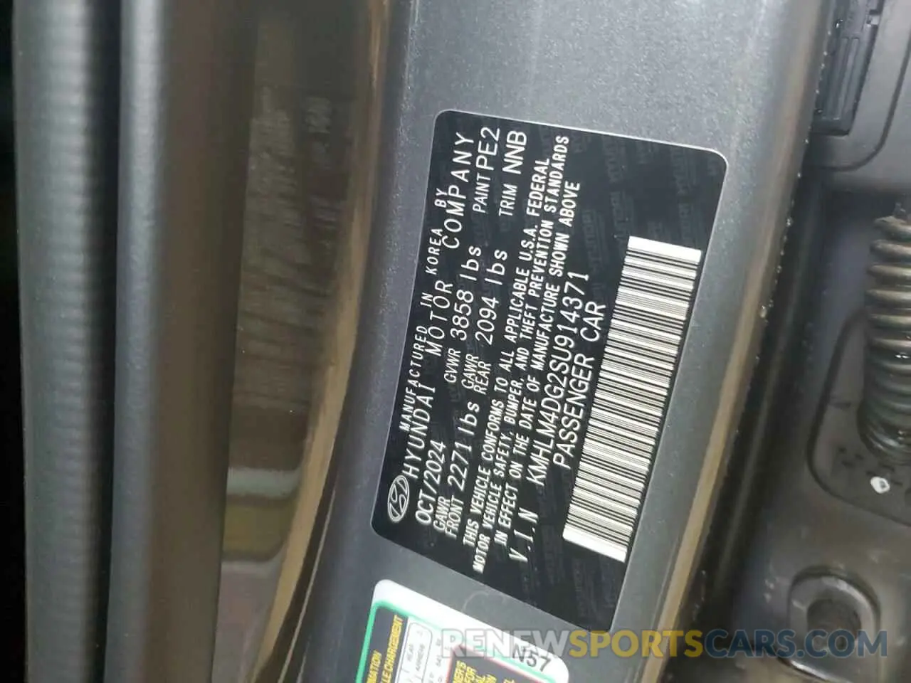 12 Фотография поврежденного автомобиля KMHLM4DG2SU914371 HYUNDAI ELANTRA 2025
