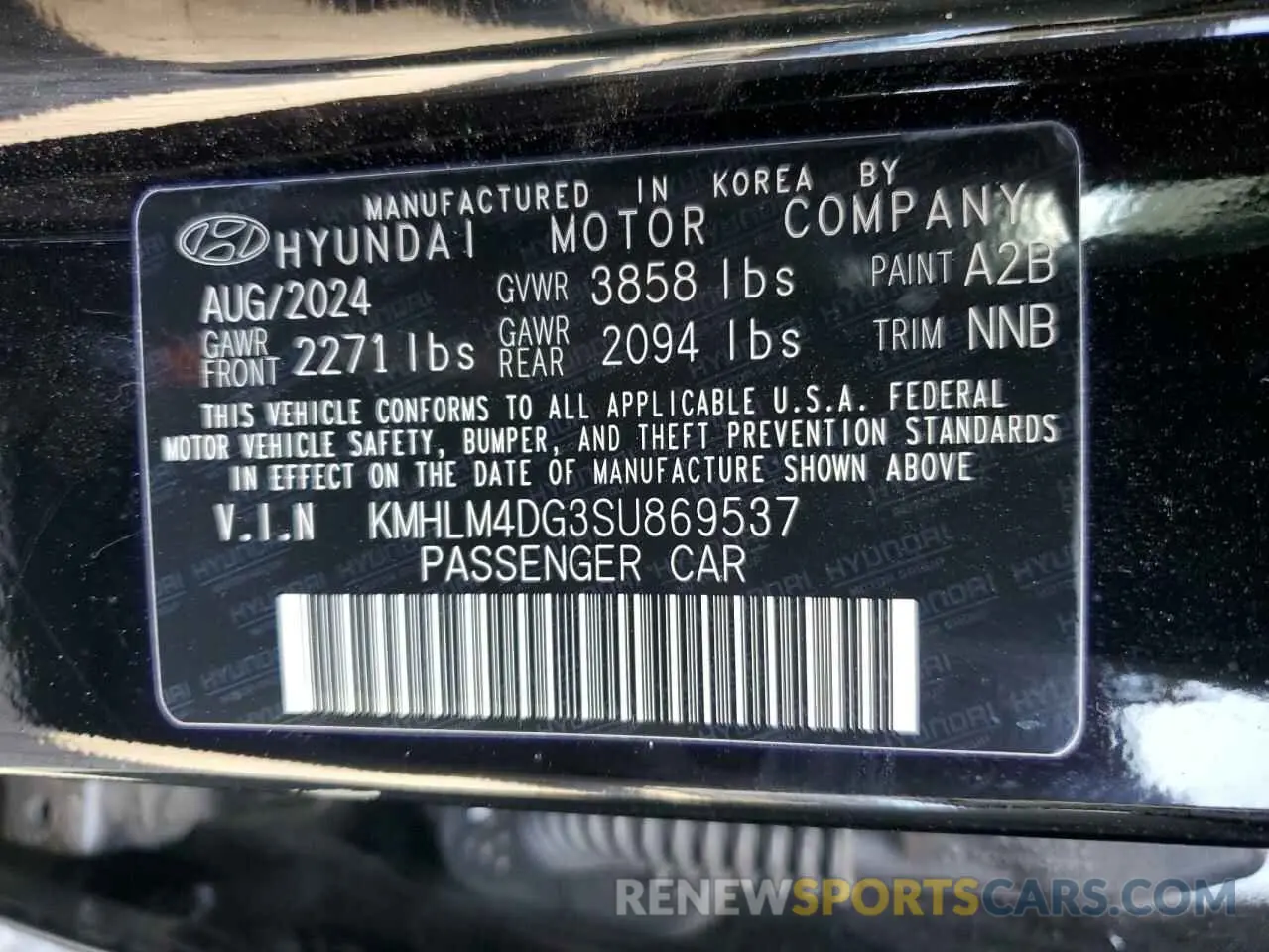 12 Photograph of a damaged car KMHLM4DG3SU869537 HYUNDAI ELANTRA 2025