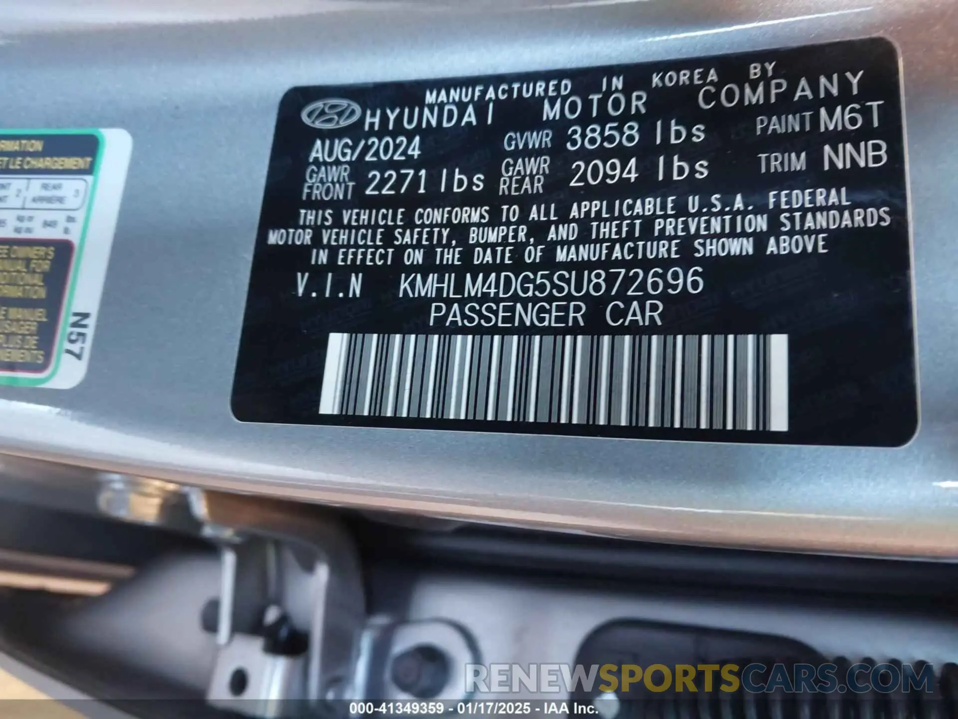 9 Фотография поврежденного автомобиля KMHLM4DG5SU872696 HYUNDAI ELANTRA 2025