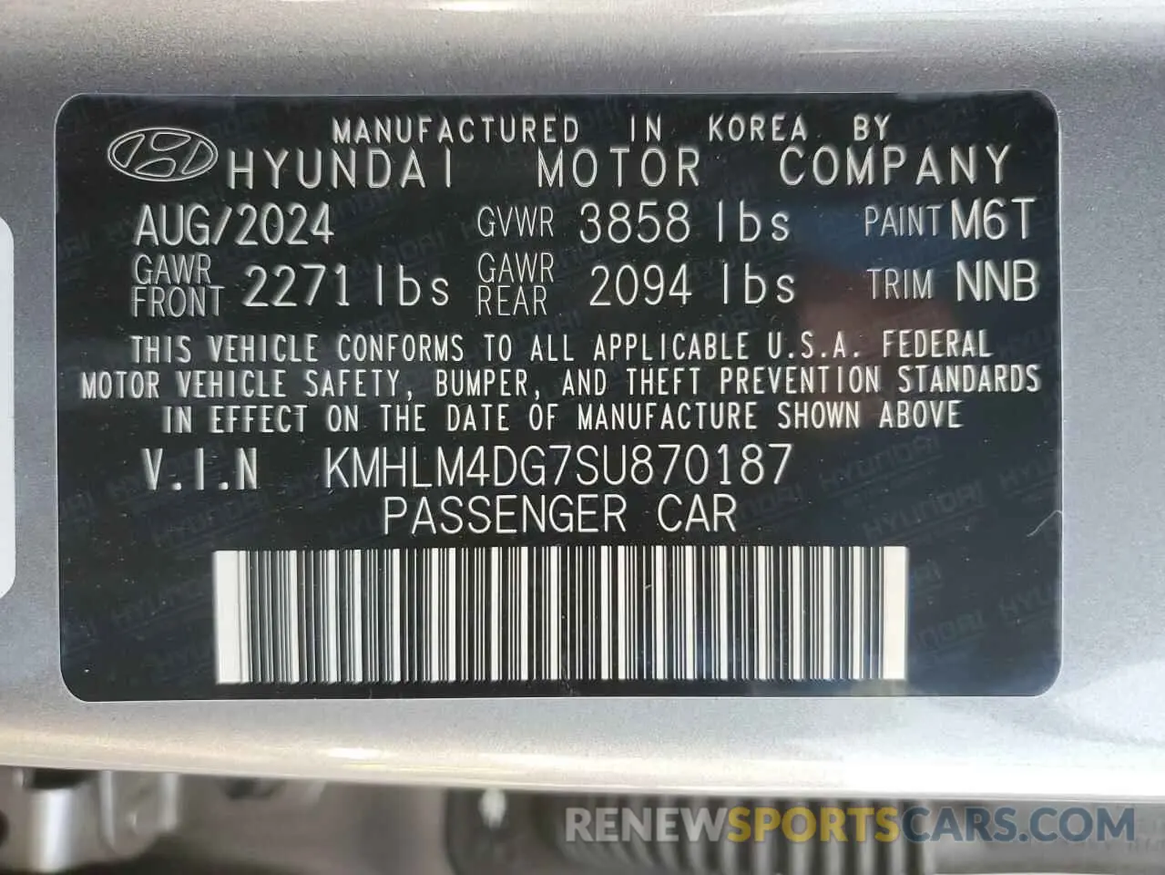 13 Photograph of a damaged car KMHLM4DG7SU870187 HYUNDAI ELANTRA 2025