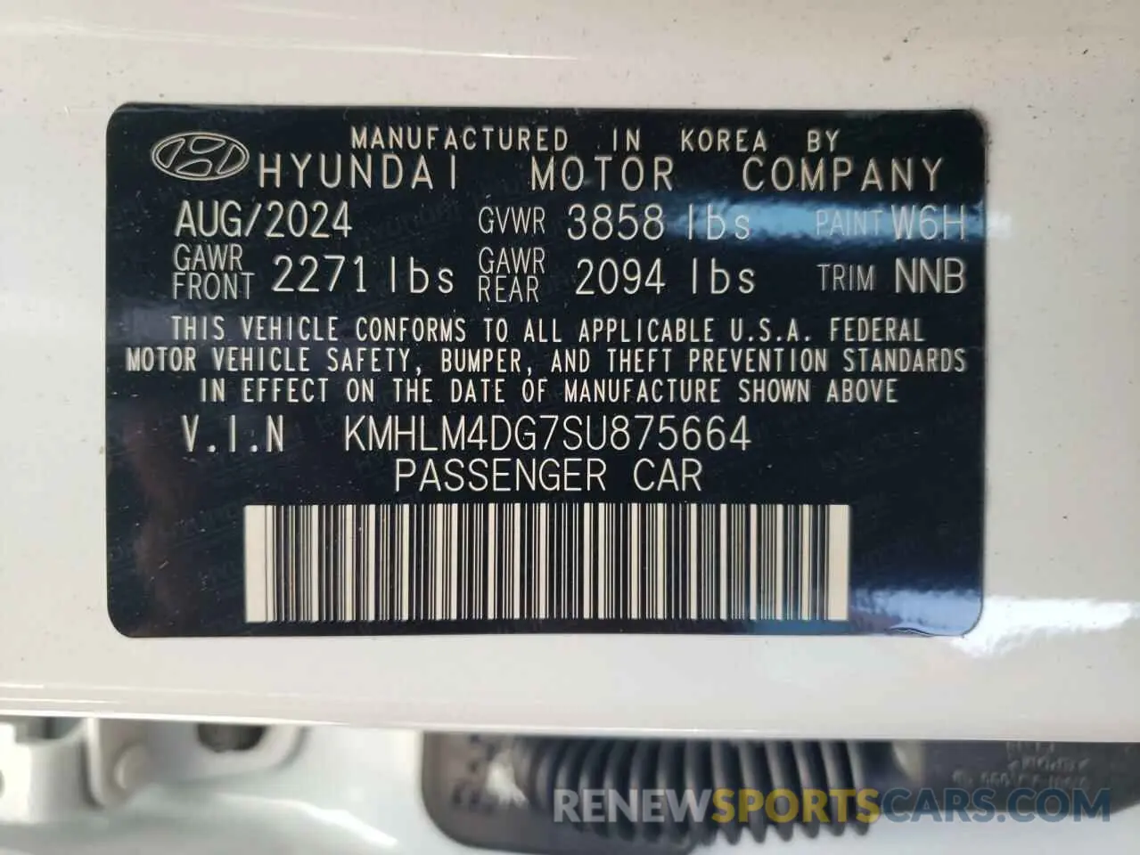 14 Фотография поврежденного автомобиля KMHLM4DG7SU875664 HYUNDAI ELANTRA 2025