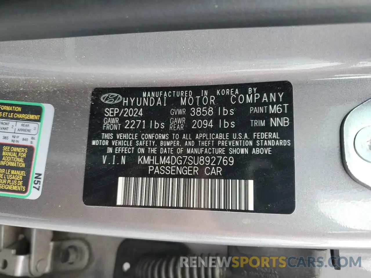 12 Photograph of a damaged car KMHLM4DG7SU892769 HYUNDAI ELANTRA 2025