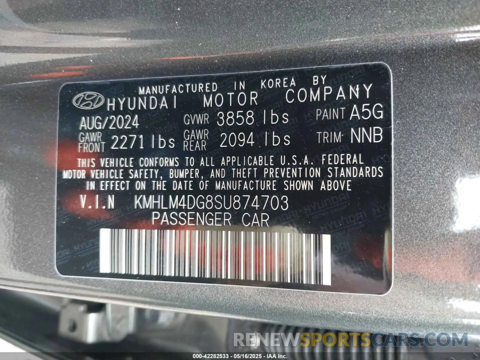 9 Photograph of a damaged car KMHLM4DG8SU874703 HYUNDAI ELANTRA 2025
