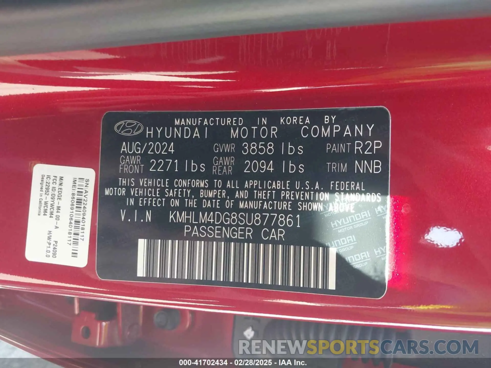 9 Фотография поврежденного автомобиля KMHLM4DG8SU877861 HYUNDAI ELANTRA 2025