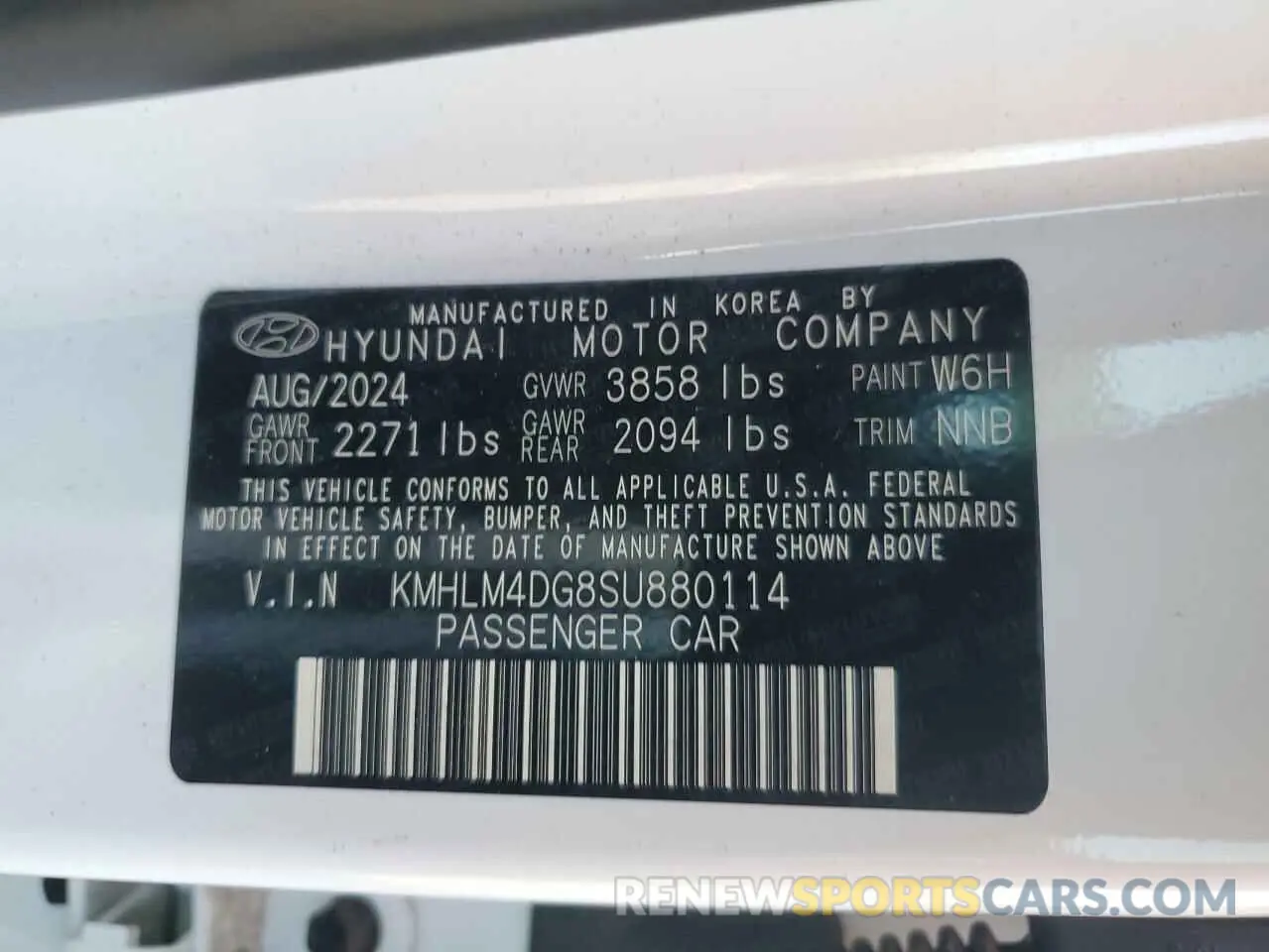 12 Photograph of a damaged car KMHLM4DG8SU880114 HYUNDAI ELANTRA 2025