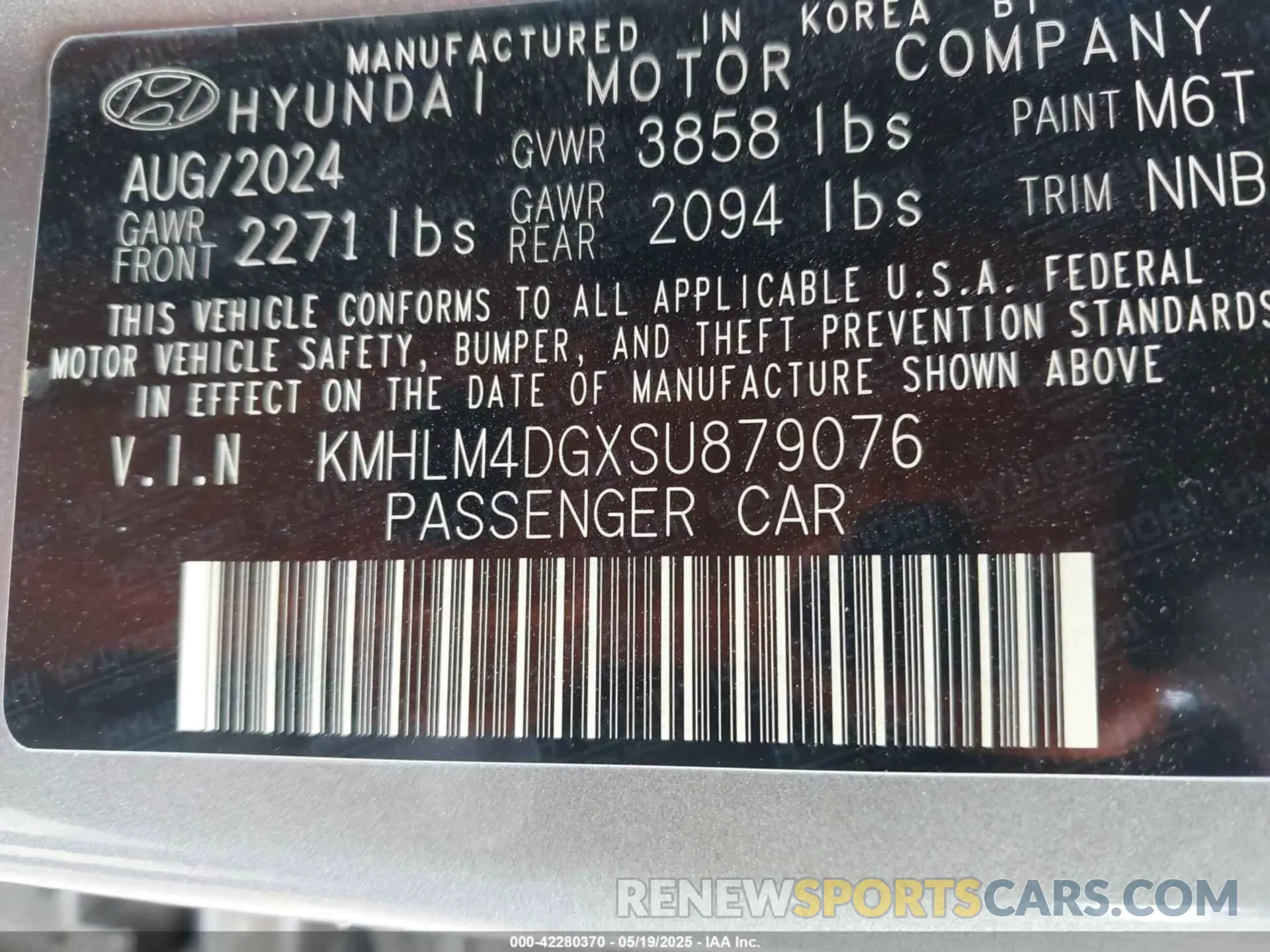 9 Photograph of a damaged car KMHLM4DGXSU879076 HYUNDAI ELANTRA 2025
