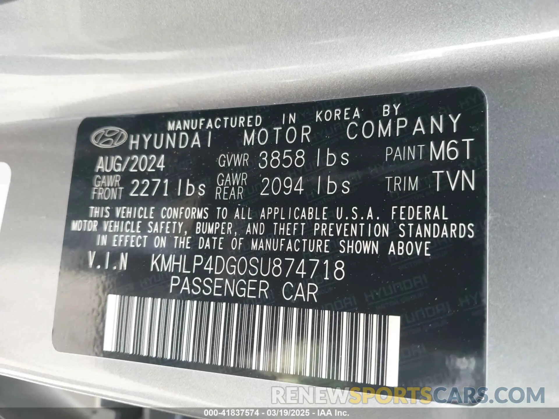 9 Фотография поврежденного автомобиля KMHLP4DG0SU874718 HYUNDAI ELANTRA 2025