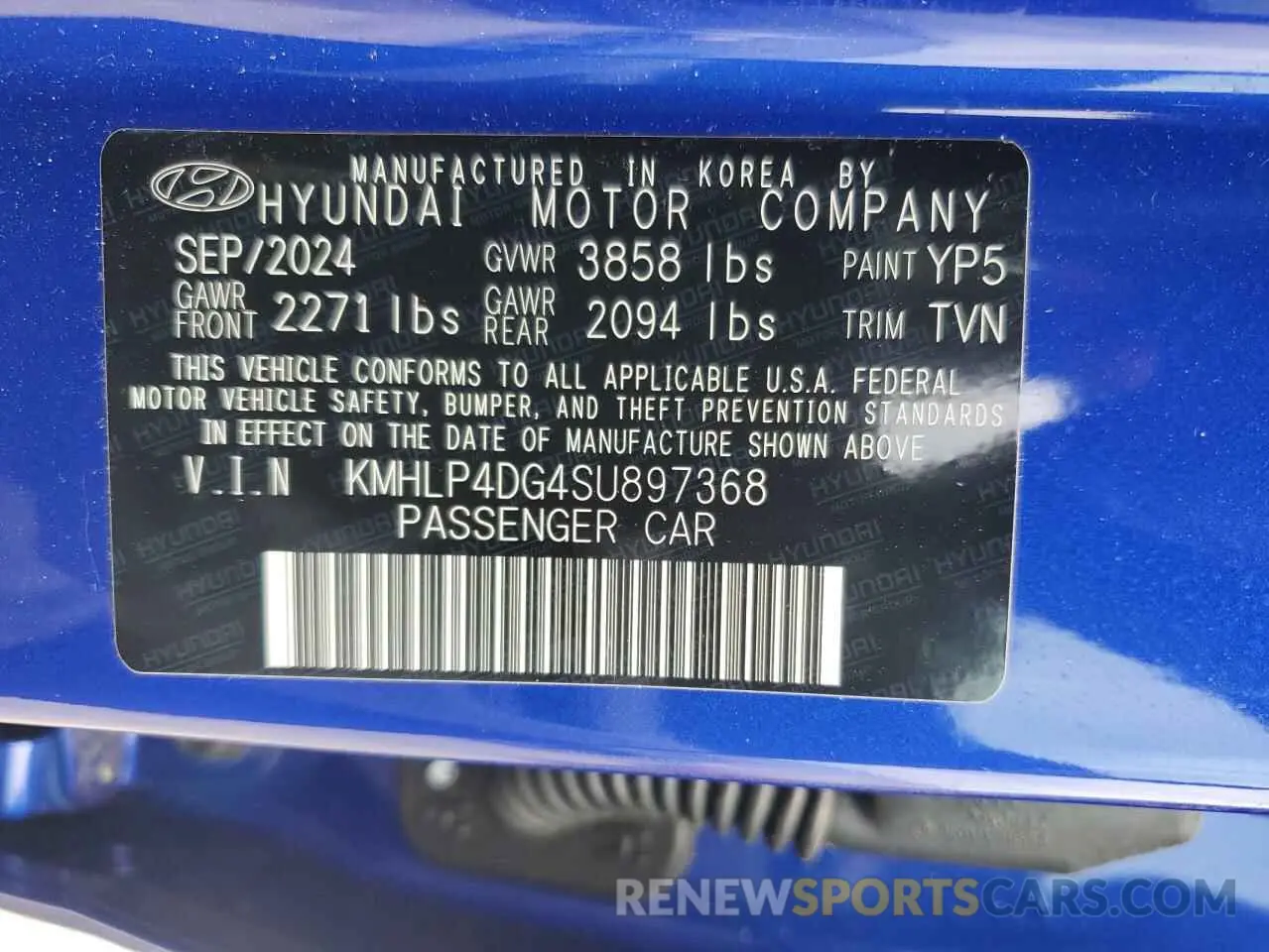12 Photograph of a damaged car KMHLP4DG4SU897368 HYUNDAI ELANTRA 2025