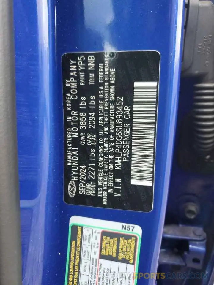 12 Фотография поврежденного автомобиля KMHLP4DG6SU893452 HYUNDAI ELANTRA 2025